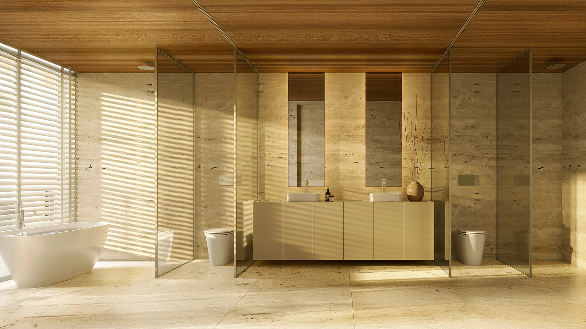 Banho master casal do apartamento