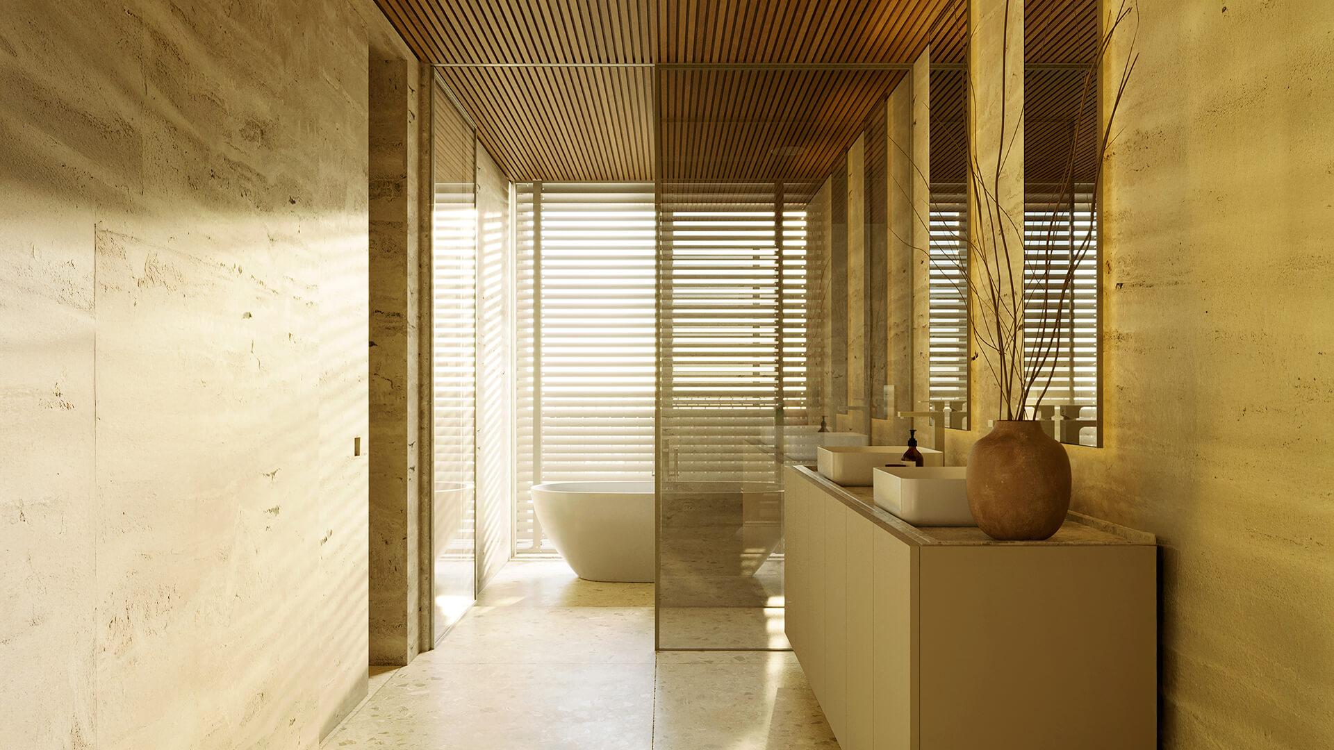 Banho master casal do apartamento