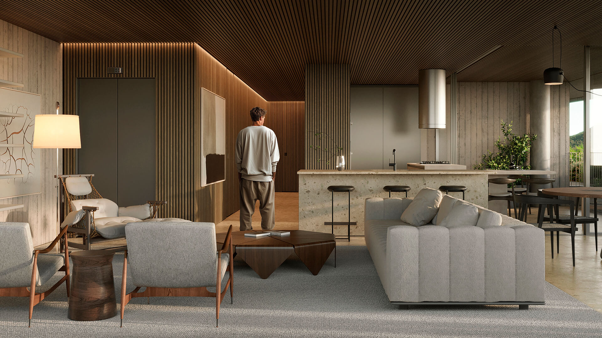 (Living e cozinha gourmet da unidade)- conveniencias